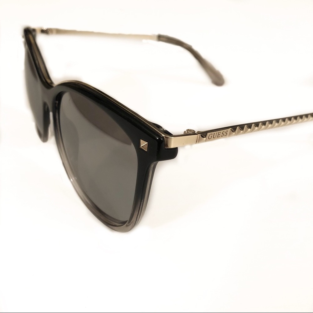 Guess Black Clear Silver Mirror Sunglasses